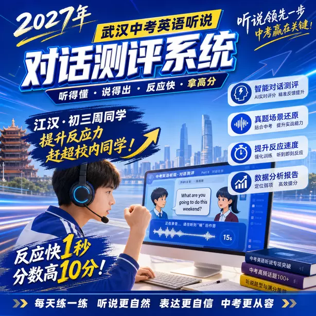 武汉中考人机对话寒假特训江汉&middot;初三周同学（提升反应力，赶超校内同学）
